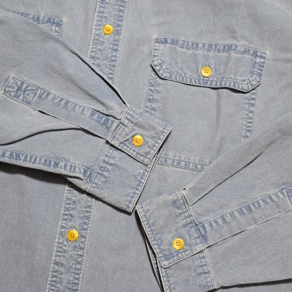 L.L. Bean Blue Casual Button Down Shirt Relaxed Fit - Picture 2 of 9